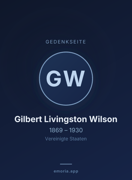 Gedenkportrait von Gilbert Livingston Wilson