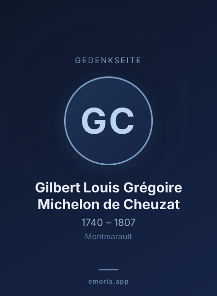 Gedenkportrait von Gilbert Louis Grégoire Michelon de Cheuzat