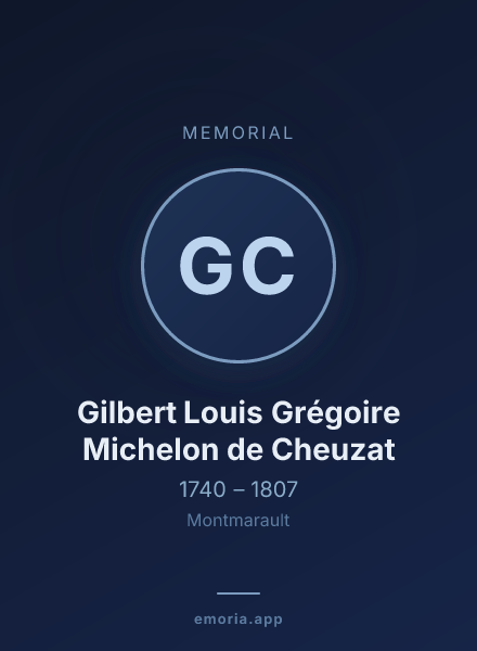 Memorial portrait of Gilbert Louis Grégoire Michelon de Cheuzat