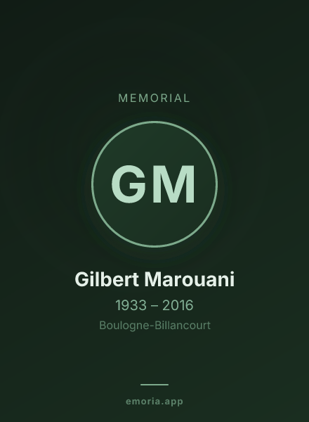 Memorial portrait of Gilbert Marouani