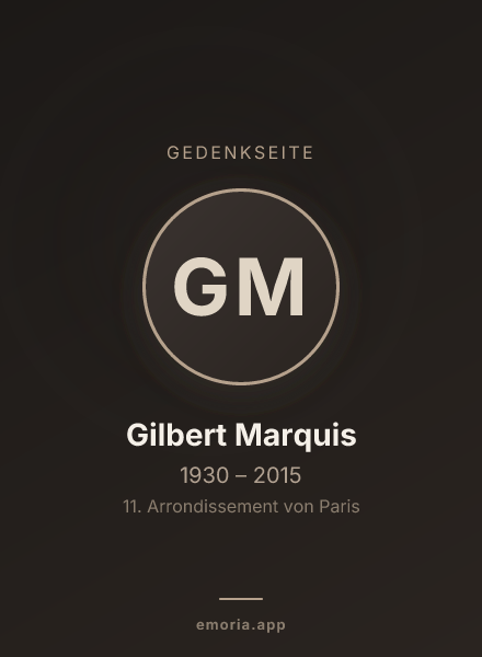 Gedenkportrait von Gilbert Marquis