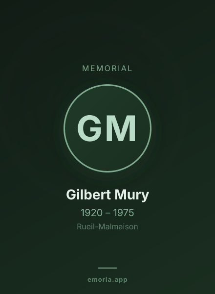 Memorial portrait of Gilbert Mury