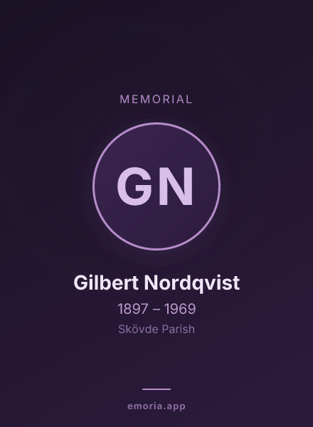 Memorial portrait of Gilbert Nordqvist