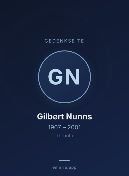 Gedenkportrait von Gilbert Nunns