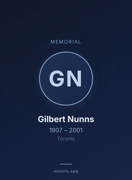Memorial portrait of Gilbert Nunns