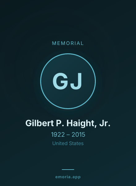 Memorial portrait of Gilbert P. Haight, Jr.