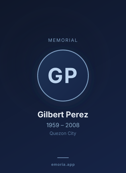 Memorial portrait of Gilbert Perez