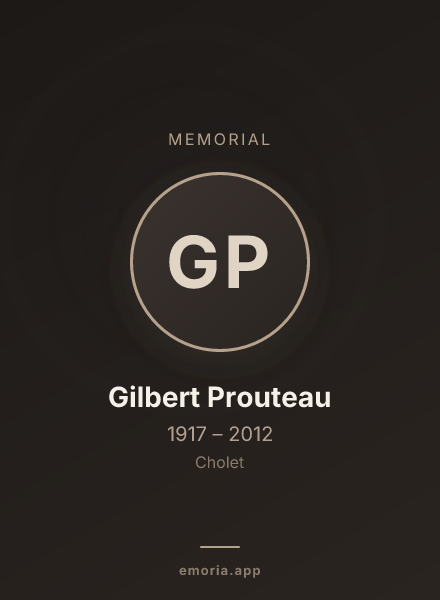 Memorial portrait of Gilbert Prouteau