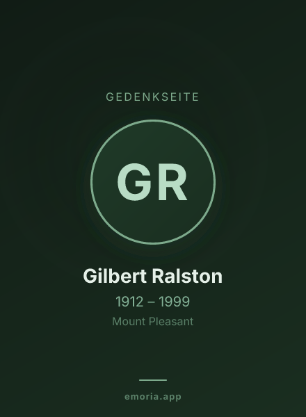 Gedenkportrait von Gilbert Ralston