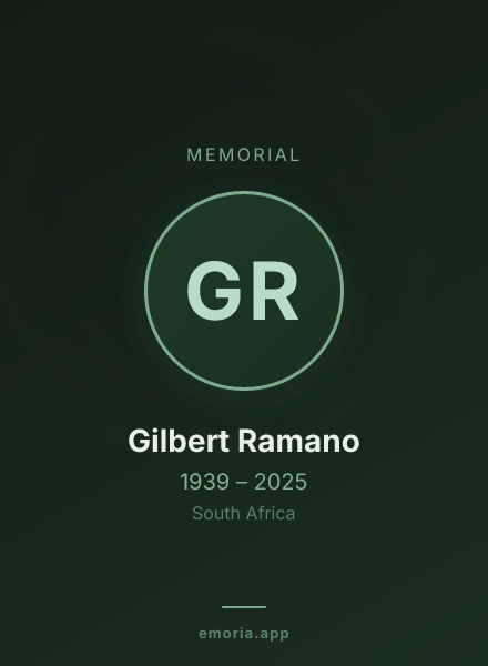 Memorial portrait of Gilbert Ramano