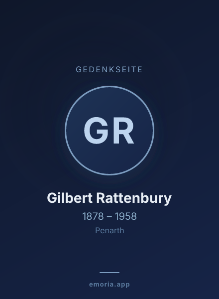 Gedenkportrait von Gilbert Rattenbury