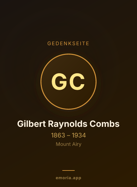 Gedenkportrait von Gilbert Raynolds Combs
