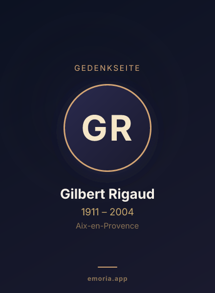 Gedenkportrait von Gilbert Rigaud