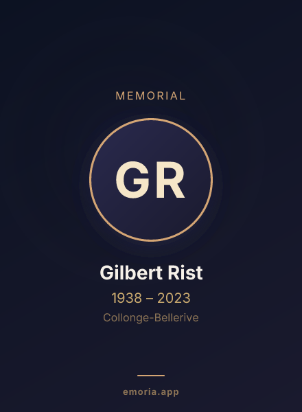 Memorial portrait of Gilbert Rist