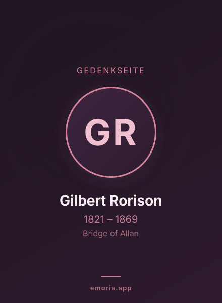 Gedenkportrait von Gilbert Rorison