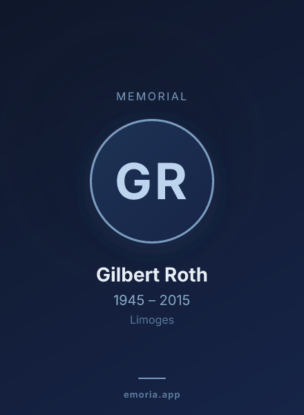 Memorial portrait of Gilbert Roth