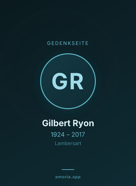 Gedenkportrait von Gilbert Ryon