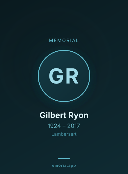 Memorial portrait of Gilbert Ryon