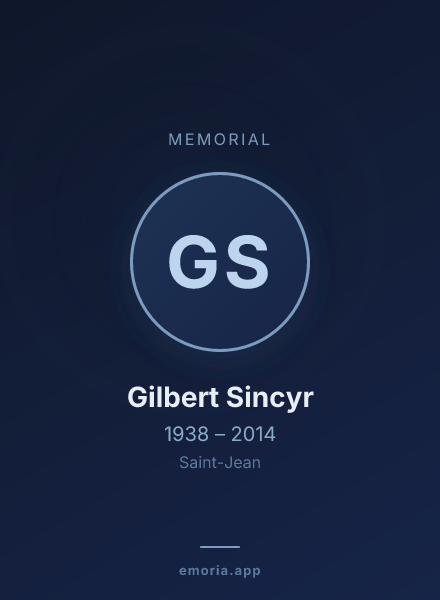 Memorial portrait of Gilbert Sincyr