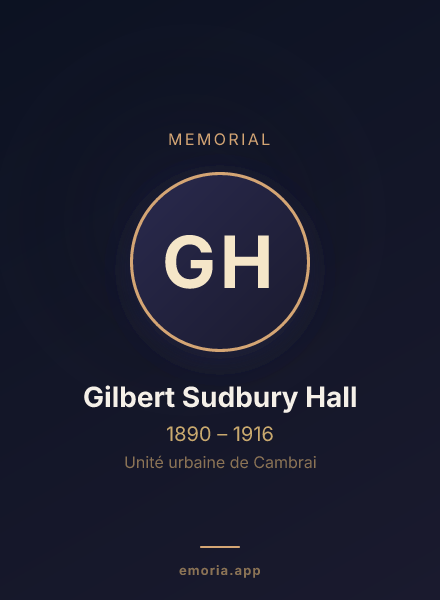 Memorial portrait of Gilbert Sudbury Hall