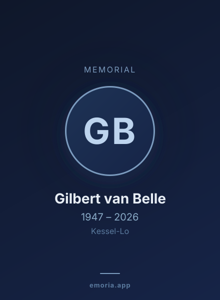 Memorial portrait of Gilbert van Belle