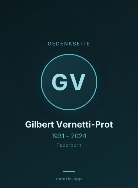 Gedenkportrait von Gilbert Vernetti-Prot