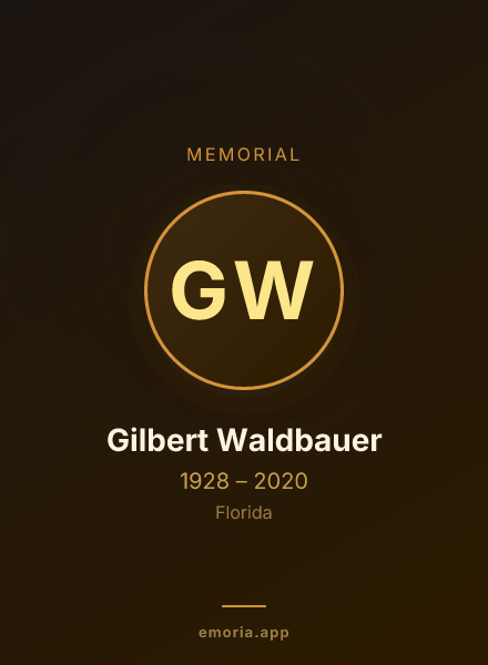 Memorial portrait of Gilbert Waldbauer