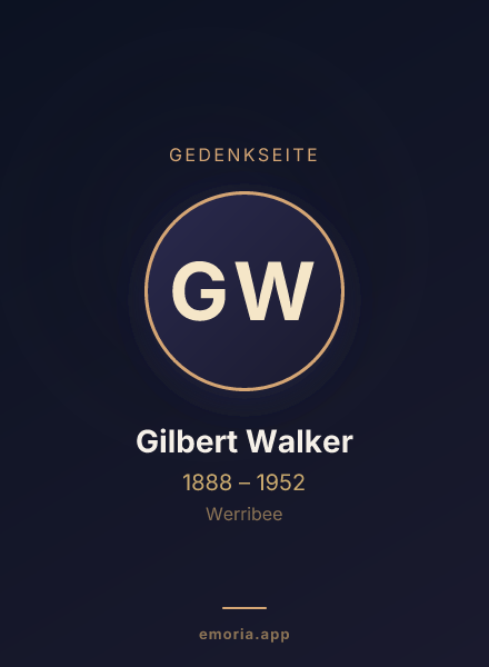 Gedenkportrait von Gilbert Walker