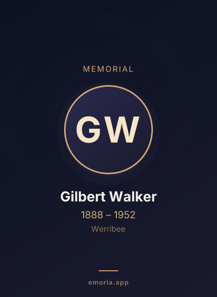Memorial portrait of Gilbert Walker