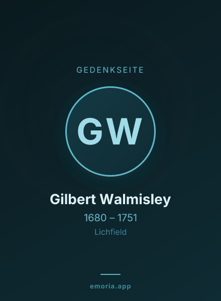 Gedenkportrait von Gilbert Walmisley