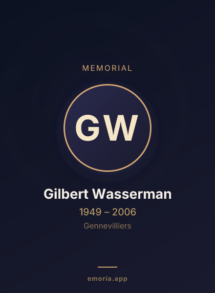 Memorial portrait of Gilbert Wasserman