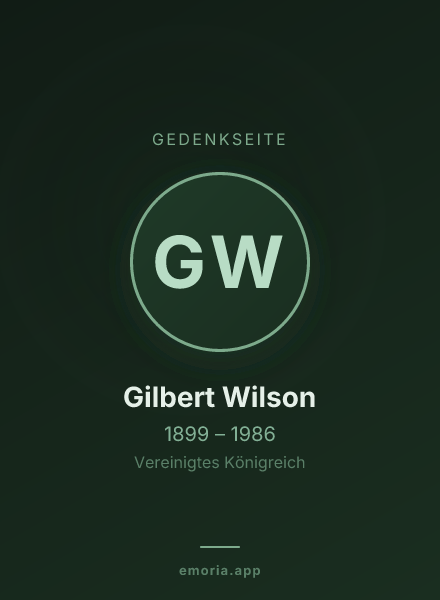 Gedenkportrait von Gilbert Wilson