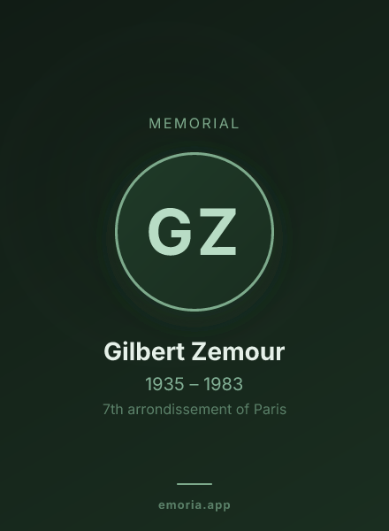 Memorial portrait of Gilbert Zemour