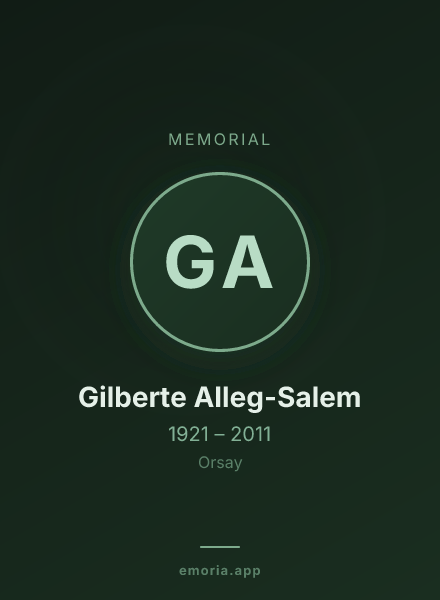 Memorial portrait of Gilberte Alleg-Salem