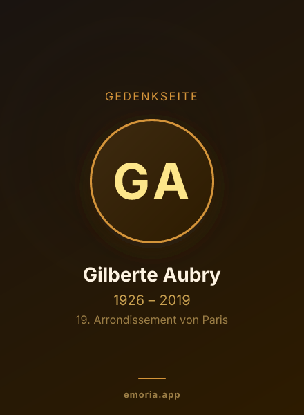 Gedenkportrait von Gilberte Aubry
