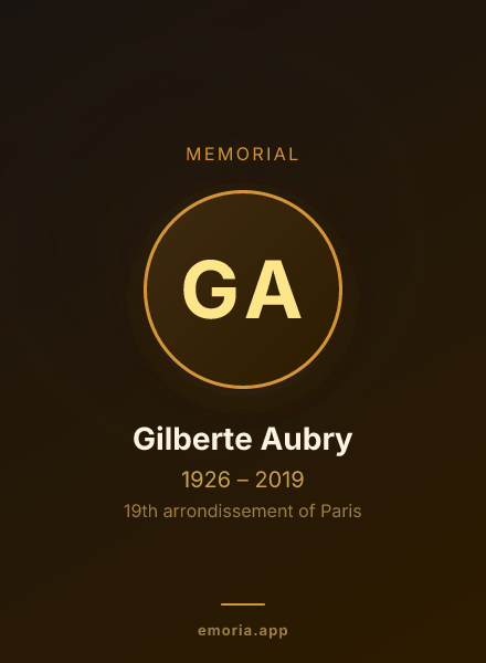 Memorial portrait of Gilberte Aubry