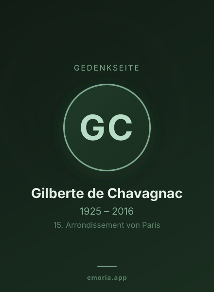 Gedenkportrait von Gilberte de Chavagnac