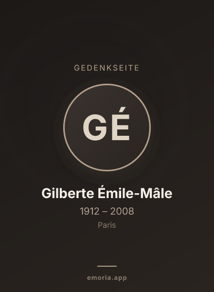 Gedenkportrait von Gilberte Émile-Mâle