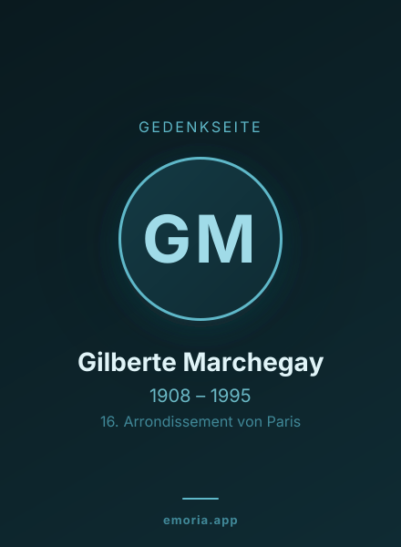 Gedenkportrait von Gilberte Marchegay