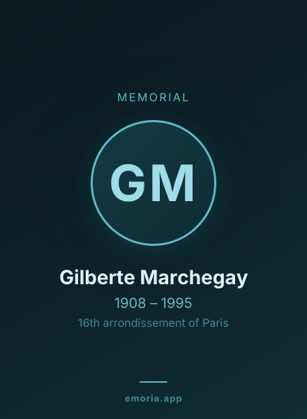 Memorial portrait of Gilberte Marchegay
