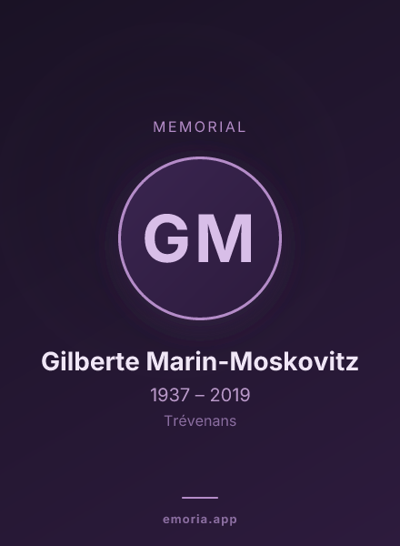 Memorial portrait of Gilberte Marin-Moskovitz