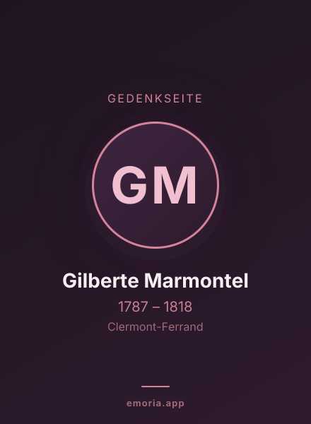 Gedenkportrait von Gilberte Marmontel