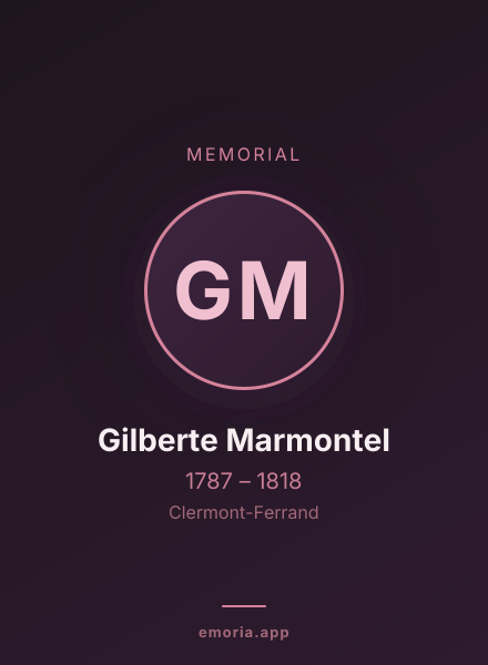 Memorial portrait of Gilberte Marmontel