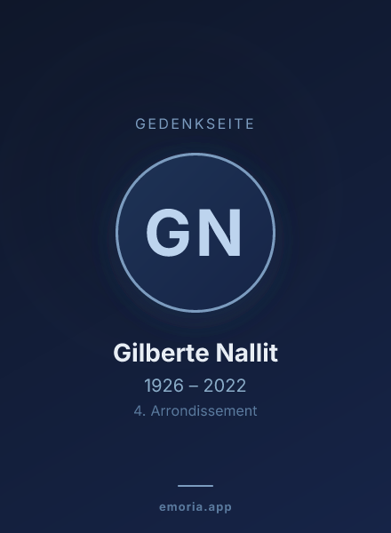 Gedenkportrait von Gilberte Nallit