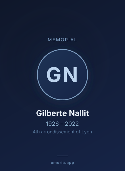 Memorial portrait of Gilberte Nallit
