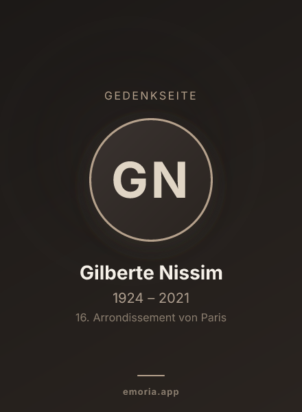 Gedenkportrait von Gilberte Nissim