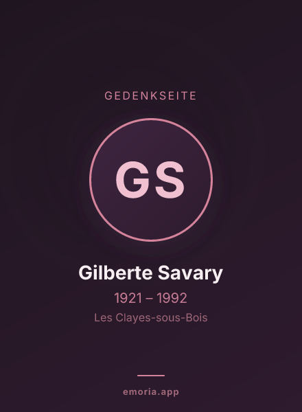 Gedenkportrait von Gilberte Savary