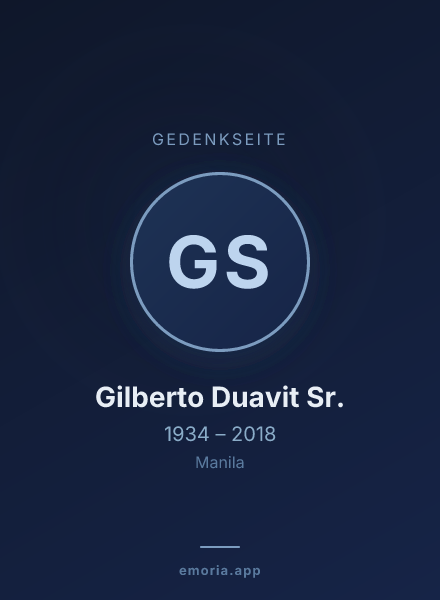 Gedenkportrait von Gilberto Duavit Sr.