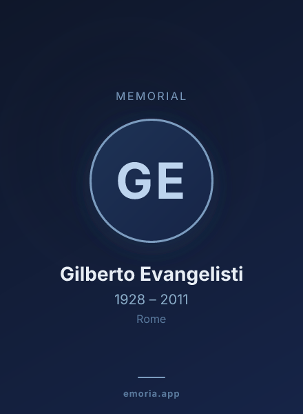 Memorial portrait of Gilberto Evangelisti
