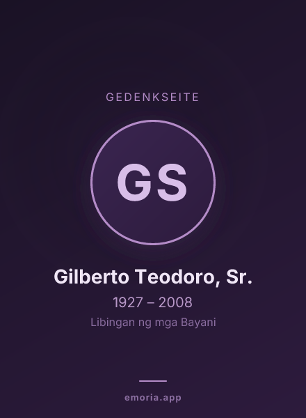 Gedenkportrait von Gilberto Teodoro, Sr.